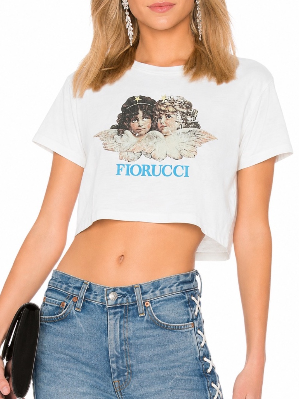 FIORUCCI Vintage Angels Cropped Tee Distressed Graphic